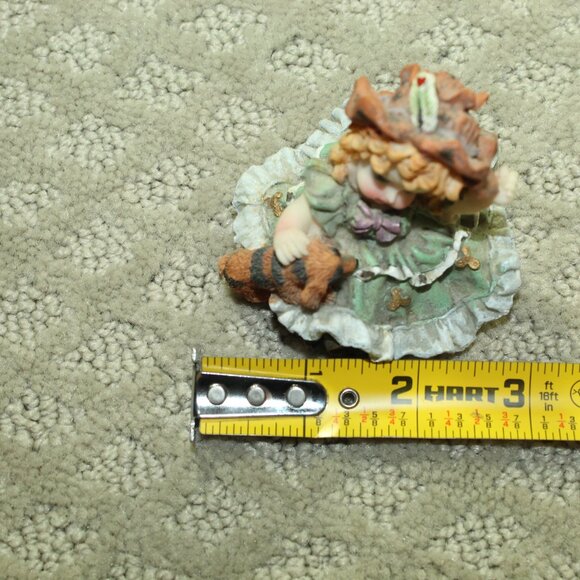 Super Cute! Resin 2.5" Girl in Green Dress with Dog - Picture 2 of 5